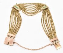 VICTORIAN GOLD & TURQUOISE MULTI CHAIN BRACELET