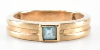 HALLMARKED 9CT GOLD & TOPAZ BAND RING