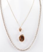 HALLMARKED GOLD LOCKET WITH GOLD PENDANT NECKLACE & SILVER