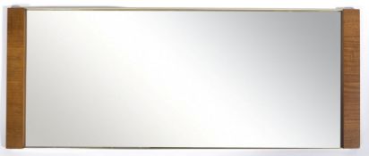 1970'S TEAK AND BRASS EFFECT HANGING MIRROR