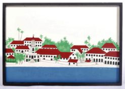 TOBY SCHOYER (1932-1996) - OIL ON CANVAS PAINTING OF THE VIRGIN ISLANDS