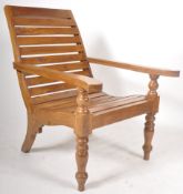 20TH CENTURY TEAK WOOD PLANTATION ARMCHAIR
