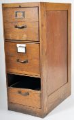 RETRO VINTAGE INDUSTRIAL OAK FILING CABINET CHEST