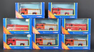 COLLECTION OFCORGI DIECAST MODEL FIRE ENGINE TRUCKS