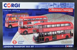 LIMITED EDITION CORGI ORIGINAL OMNIBUS LONDON TRANSPORT BUS SET