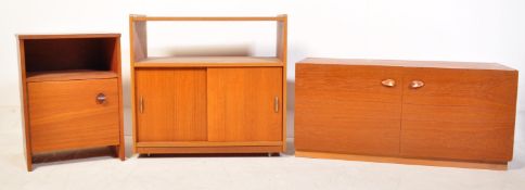 PAIR OF RETRO VINTAGE MID CENTURY TEAK RECORD CABINETS
