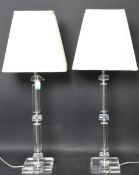 TWO RETRO VINTAGE MID 20TH CENTURY SQUARE ACRYLIC LIGHT SHADES