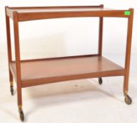 A RETRO VINTAGE MID 20TH CENTURY DANISH TEAK TROLLEY