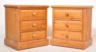 PAIR OF 20TH CENTURY PINE BEDSIDE CABINETS