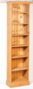 LARGE UPRIGHT 20TH CENTURY PINE BOOKCASE