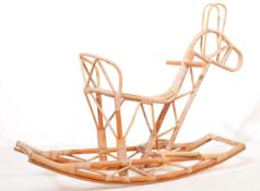 A MID CENTURY RETRO VINTAGE BAMBOO ROCKING HORSE