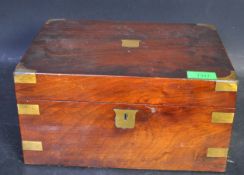 19TH CENTURY WALNUT & BRASS WRITING SLOPE