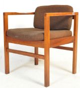 MID CENTURY RETRO TEAK & UPHOLSTERED OFFICE CHAIR