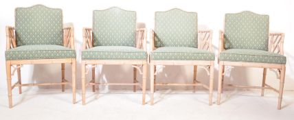 SET OF 4 CONSERVATORY LOUNGE CHAIRS - FAUX BAMBOO