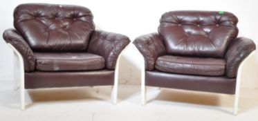 A PAIR OF RETRO VINTAGE MID 20TH CENTURY DANISH ARMCHAIRS
