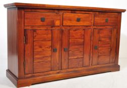 A 20TH CENTURY CONTEMPORARY HARDWOOD SIDEBOARD CREDENZA