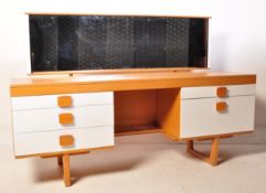 A VINTAGE 1980S TEAK & WHITE VENEERED DRESSING TABLE