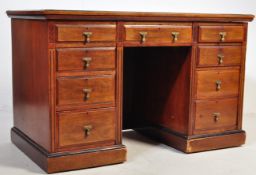 19TH CENTURY VICTORIAN MAHOGANY TWIN PEDESTAL OFFICE DESK