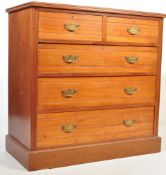 EDWARDIAN SATIN WALNUT ARTS AND CRAFTS TWO OVER THREE DRAWERS