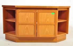 NATHAN - SQUARES - RETRO VINTAGE TEAK TV CORNER CABINET/STAND
