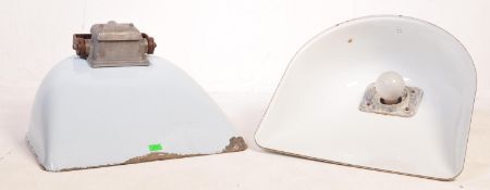 TWO RETRO MID 20TH CENTURY FACTORY SIMPLEX LIGHTS