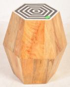 A CONTEMPORARY RETRO INLAID HEXAGONAL OCCASIONAL TABLE