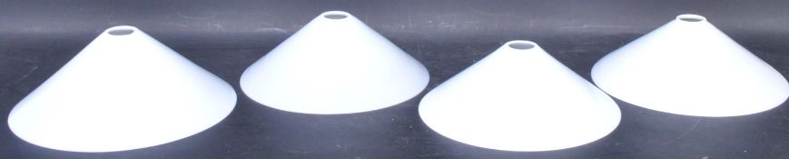 SET OF FOUR RETRO VINTAGE MILK GLASS SHADES