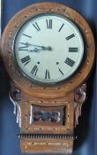 LARGE 19TH CENTURY AMERICAN INLAID WALL CLOCK
