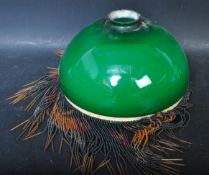RETRO VINTAGE MID 20TH CENTURY GREEN GLASS LIGHT SHADE