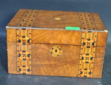 VICTORIAN TUNBRIDGE INLAID BURR WALNUT VANITY BOX