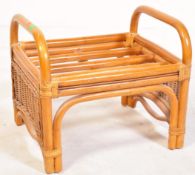 A RETRO VINTAGE MID 20TH CENTURY BAMBOO FOOTREST