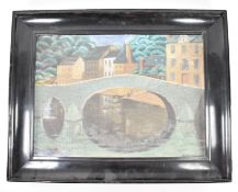 EVELIN W. ASTON - AN EDWARDIAN OIL PAINTING ON CANVAS OF LE VIEUX PORT