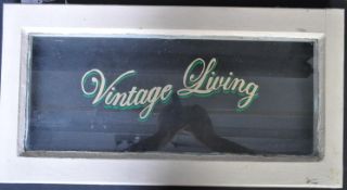 VINTAGE LIVING – RETRO SHOP WINDOW SIGN