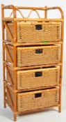 VINTAGE BAMBOO & WICKER SHELVING UNIT