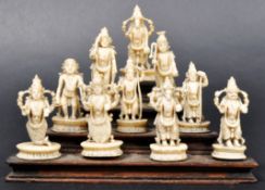 TEN AVATARS OF VISHNU - 19TH CENTURY CARVED FIGURINES