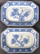 PAIR OF 18TH CENTURY CHINESE BLUE & WHITE TRAYS