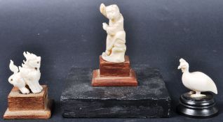TRIO OF 19TH CENTURY JAPANESE IVORY FIGURES