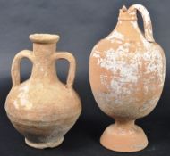 TWO PIECES OF ANCIENT ROMAN TERRACOTTA POTTERY