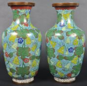 PAIR OF 19TH CENTURY CLOISONNE ENAMEL VASES