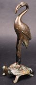19TH CENTURY JAPANESE / ORIENTAL BRONZE CRANE & TURTLE