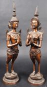 PAIR OF EARLY 20TH CENTURY THAI THEPPANOM BRONZE FIGURES