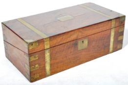 19TH CENTURY VICTORIAN BRASS BOUND WRITING SLOPE