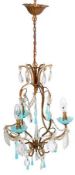 MURANO BLUE & FACETED GLASS CHANDELIER