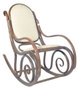 EARLY 20TH CENTURY BENTWOOD & CANE ROCKING CHAIR