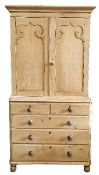 19TH CENTURY VICTORIAN PINE LINEN PRESS