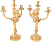 PAIR OF 20TH CENTURY LOUIS XVI MANNER CANDELABRAS