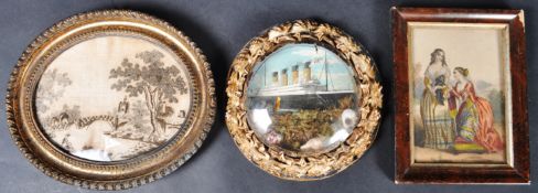 GROUP OF THREE MINIATURE PICTURES