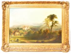 19TH CENTURY VICTORIAN OIL ON CANVAS LANDSCAPE