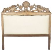 19TH CENTURY FRENCH WALNUT CARVED HEADBOARD