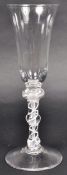 18TH CENTURY GEORGE II THREE KNOP OPAQUE TWIST GLASS